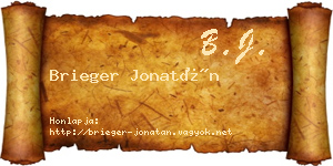 Brieger Jonatán névjegykártya